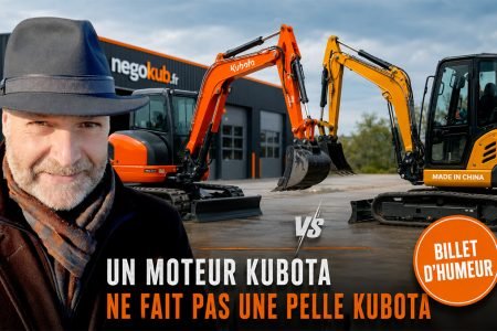 un moteur kubota installé sur une pelle chinoise n'en fait pas une vraie pelle Kubota